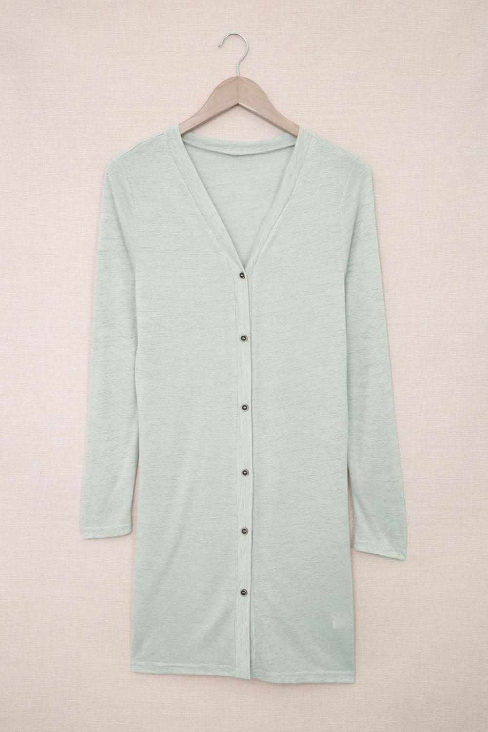 Button Down V-Neck Longline Cardigan