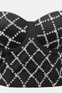 Grid Rhinestone Bustier