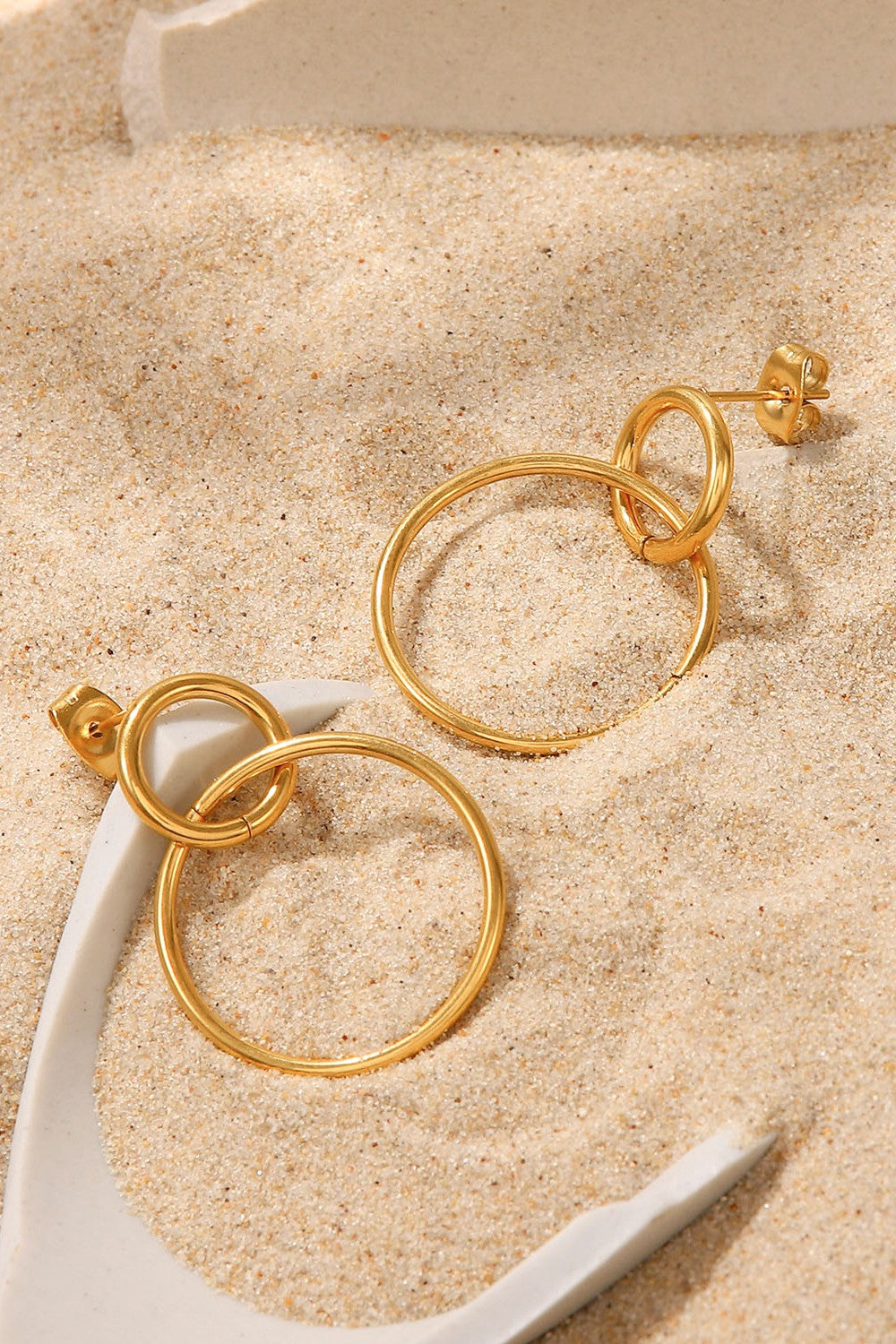 Double Hoop Drop Earrings