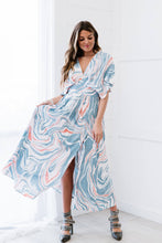 Load image into Gallery viewer, ODDI Down to Earth Full Size Run Marbled Midi Dress
