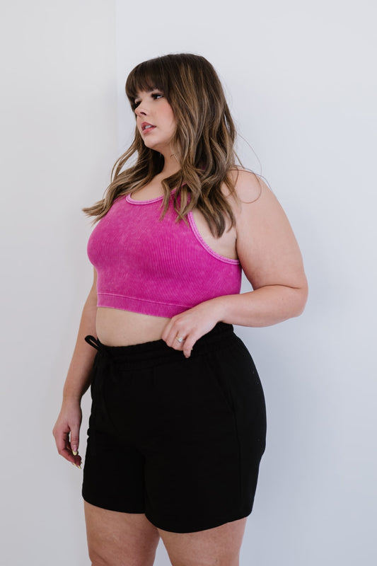 Zenana On the Move Full Size Run Ribbed Cropped Cami