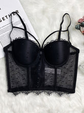 Load image into Gallery viewer, Mesh Bustier with Eyelash Lace Trim
