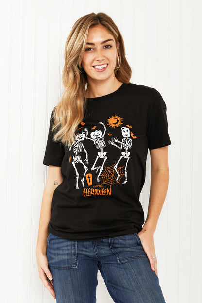 WKNDER Full Size Halloween Skeleton Graphic Tee