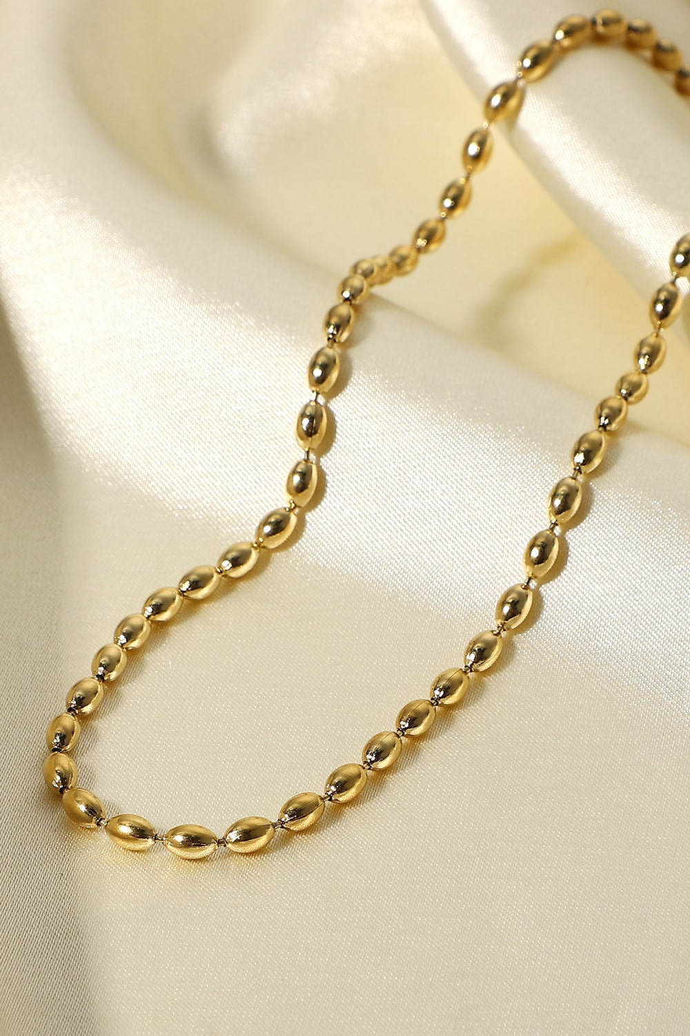 Think It Over Oval Beaded Chain Necklace