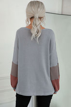 Load image into Gallery viewer, Color Block Sleeve Waffle Knit Tee
