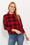 Acting Pro Washington Woodlands Full Size Plaid Juliet Sleeve Top