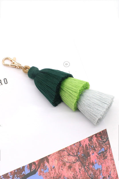 Assorted 4-Pack Multicolored Fringe Keychain