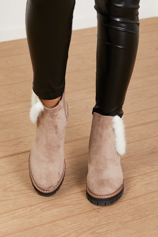 WeeBoo Warmer Days Faux Fur Trim Chelsea Booties