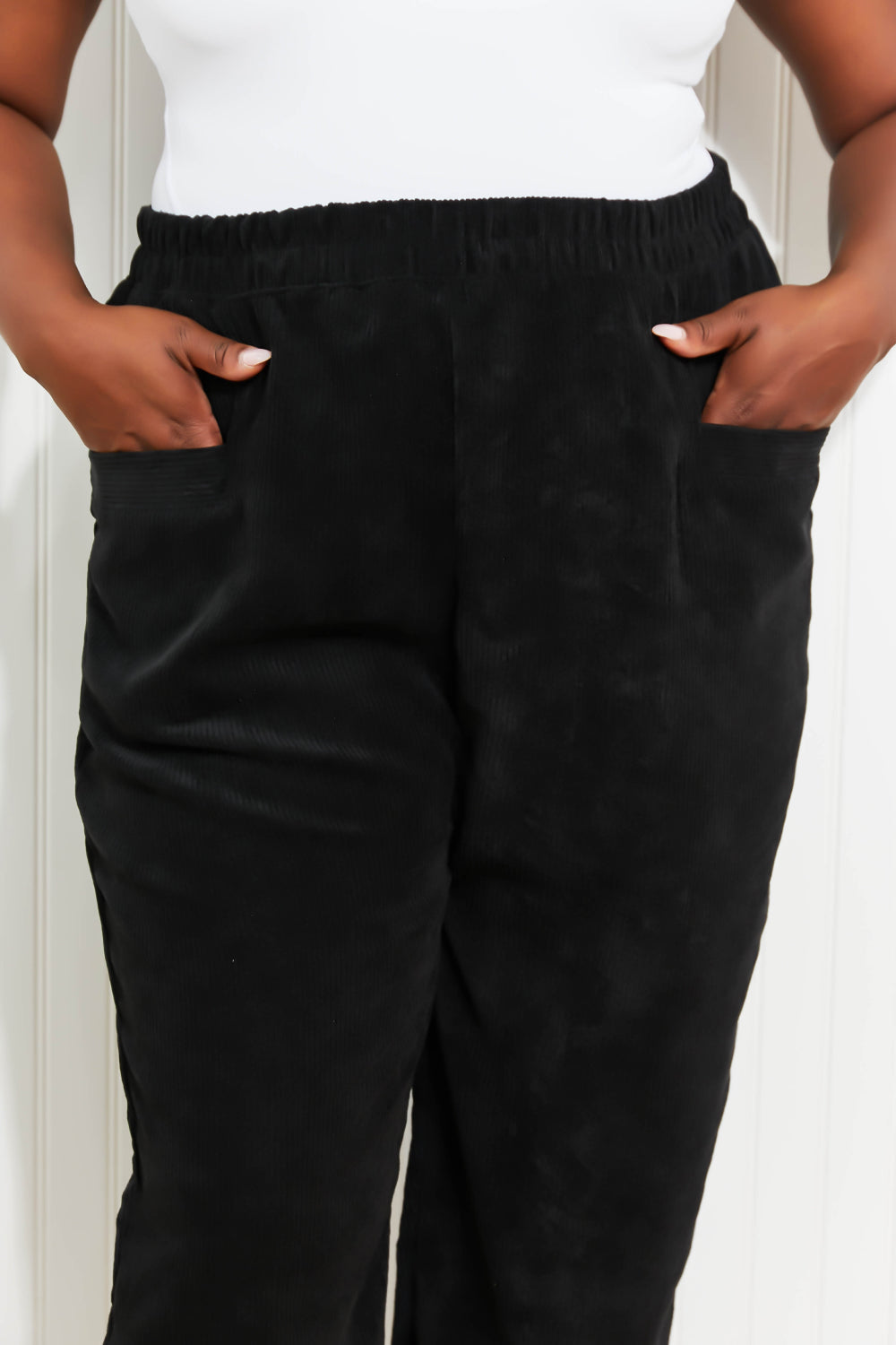 Zenana School Night Full Size Corduroy Loose Fit Pants