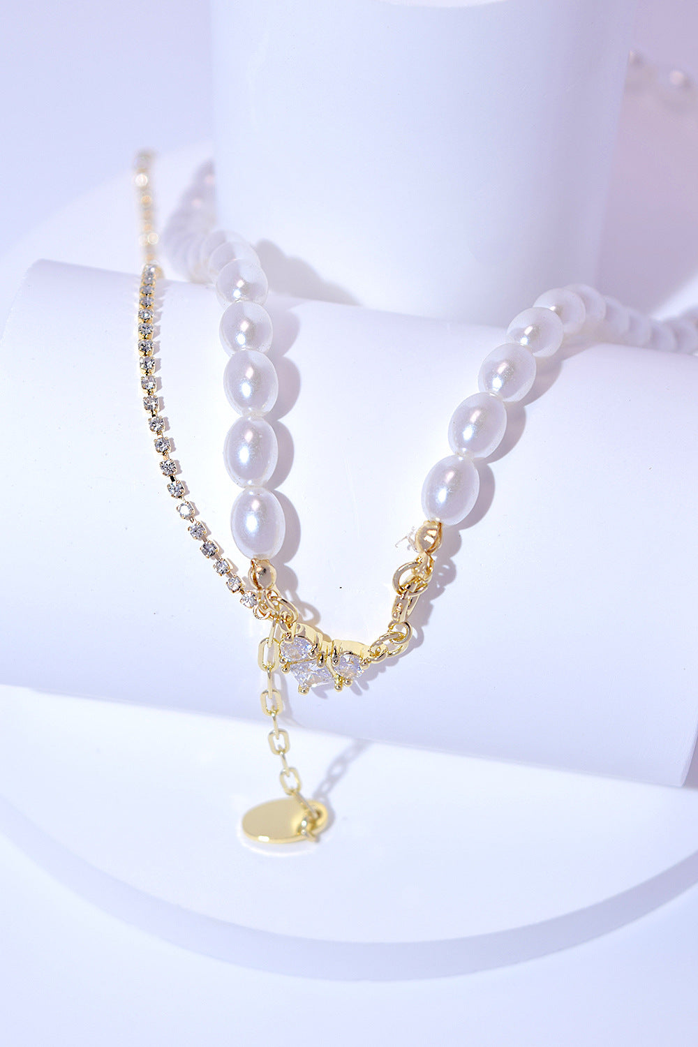 Faux Pearl Double-Layered Necklace