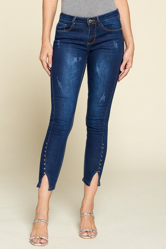 Ankle Studded Skinny Jeans