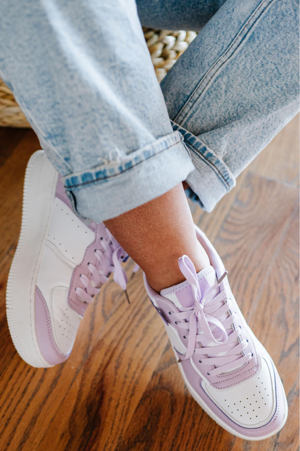 Berness Mile a Minute Platform Sneakers in White and Purple