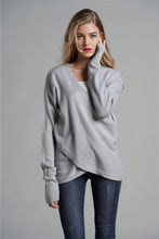 Load image into Gallery viewer, Tulip Hem Surplice Knit Sweater
