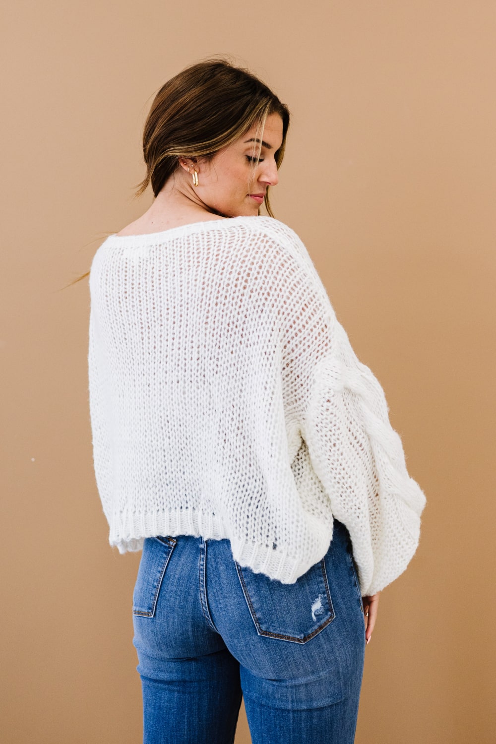 Sweet Generis Second Chances Cable-Knit Openwork Sweater