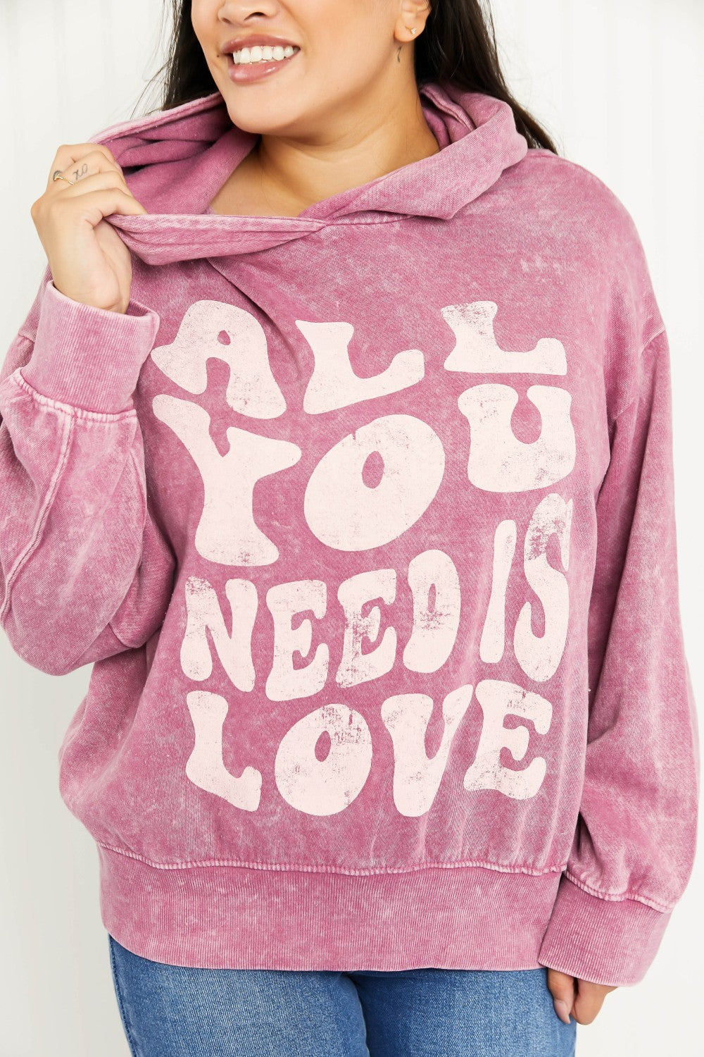 Sew In Love All You Need Is Love Full Size Hoodie