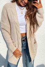 Load image into Gallery viewer, Cable-Knit Open Front Longline Cardigan
