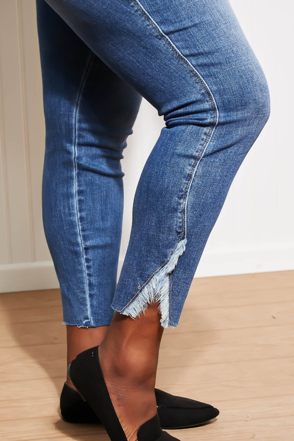 Judy Blue Full Size Skylar High-Waist Hem Detail Skinny Jeans