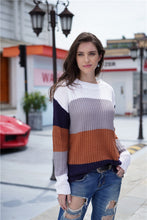 Load image into Gallery viewer, Striped Crewneck Long Sleeve Pullover Sweater
