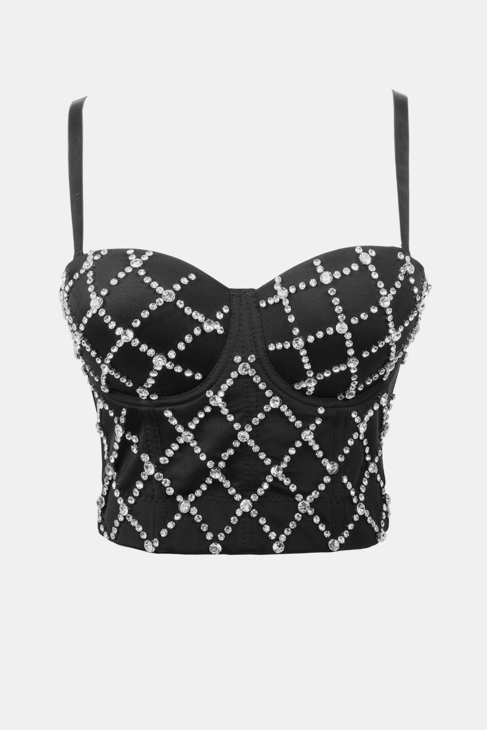 Grid Rhinestone Bustier