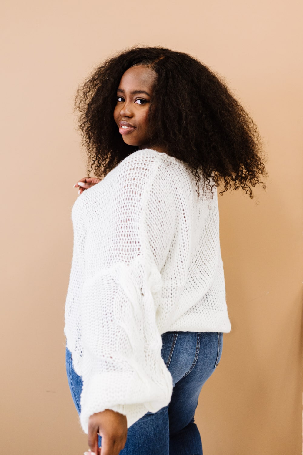 Sweet Generis Second Chances Cable-Knit Openwork Sweater