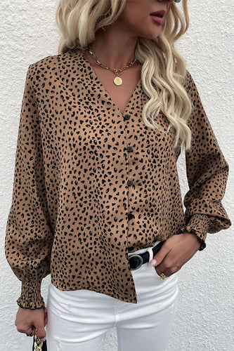 Leopard Print Button Down Shirt