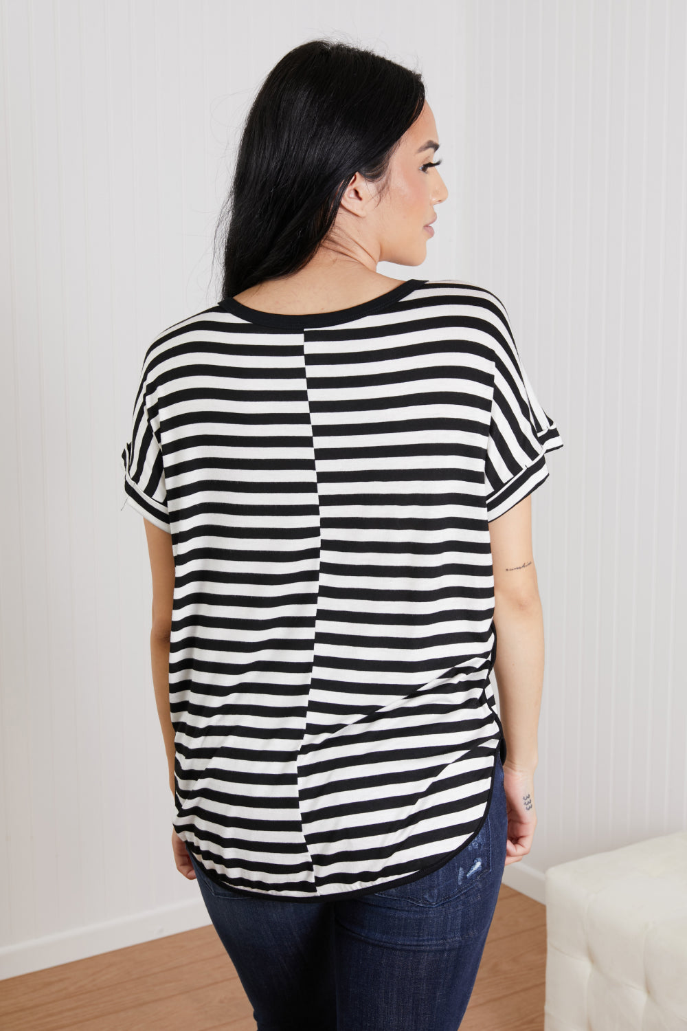 Sew In Love Everyday Essentials Full Size Striped V-Neck Tee