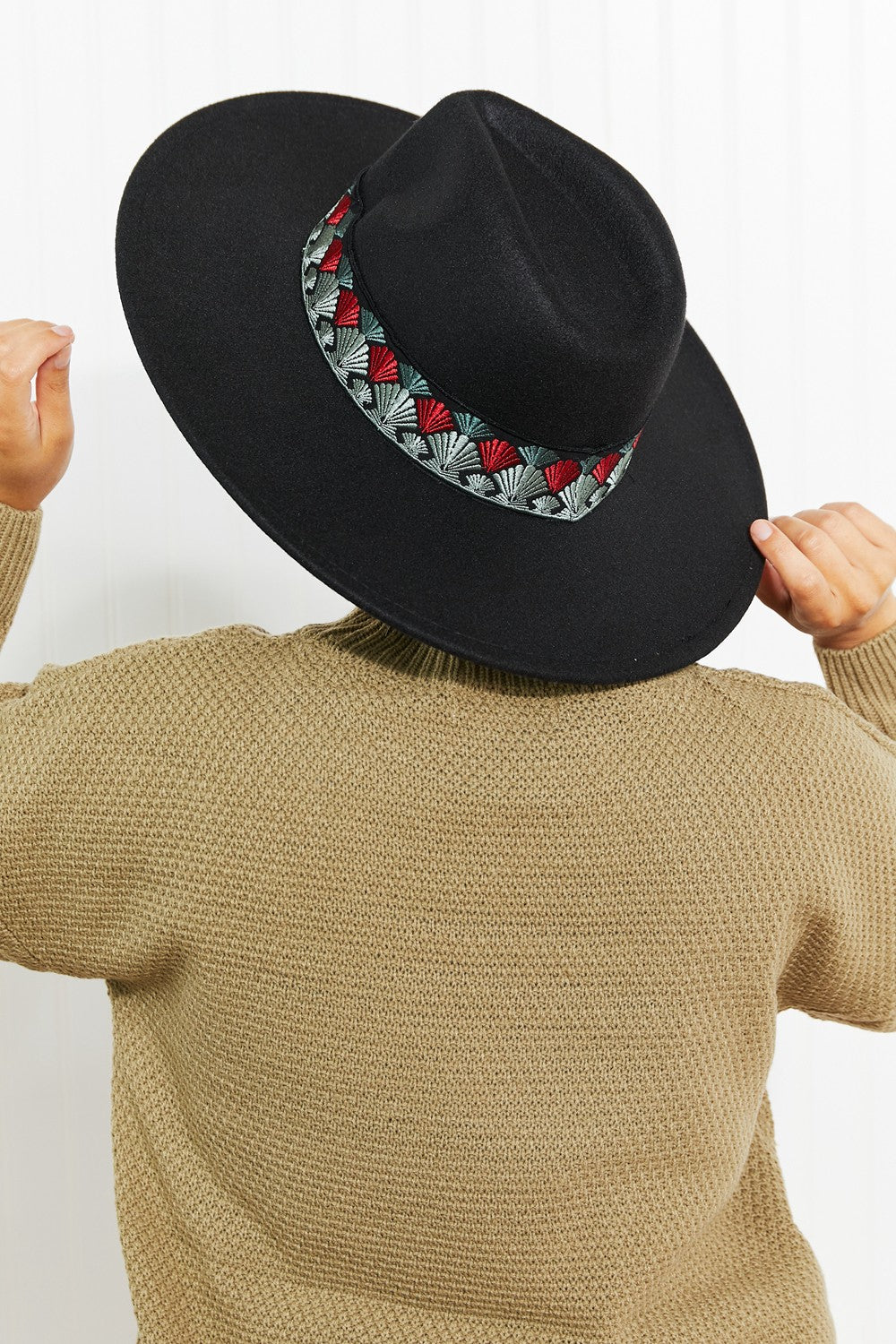 Fame Biggest Fan Geometric Strap Fedora