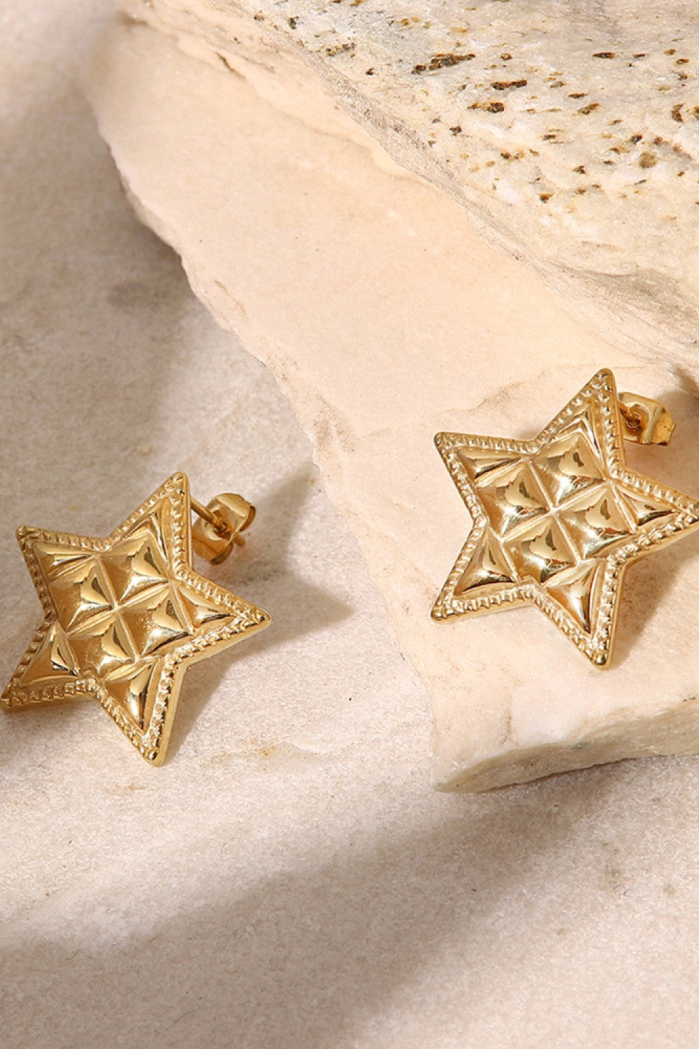 Textured Star Stud Earrings