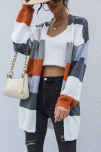 Load image into Gallery viewer, Color Block Long Sleeve Cardigan with Pockets
