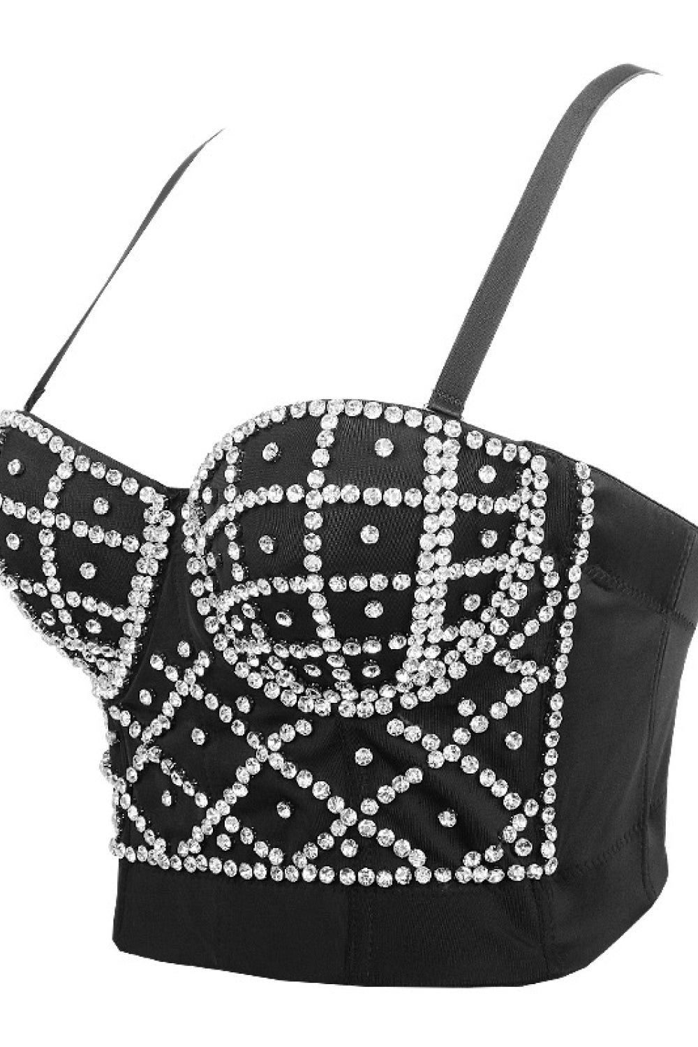 Rhinestone Spaghetti Strap Bustier