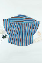 Load image into Gallery viewer, Multicolor Striped Short Sleeve Blouse
