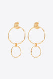 Double Hoop Zinc Alloy Drop Earrings