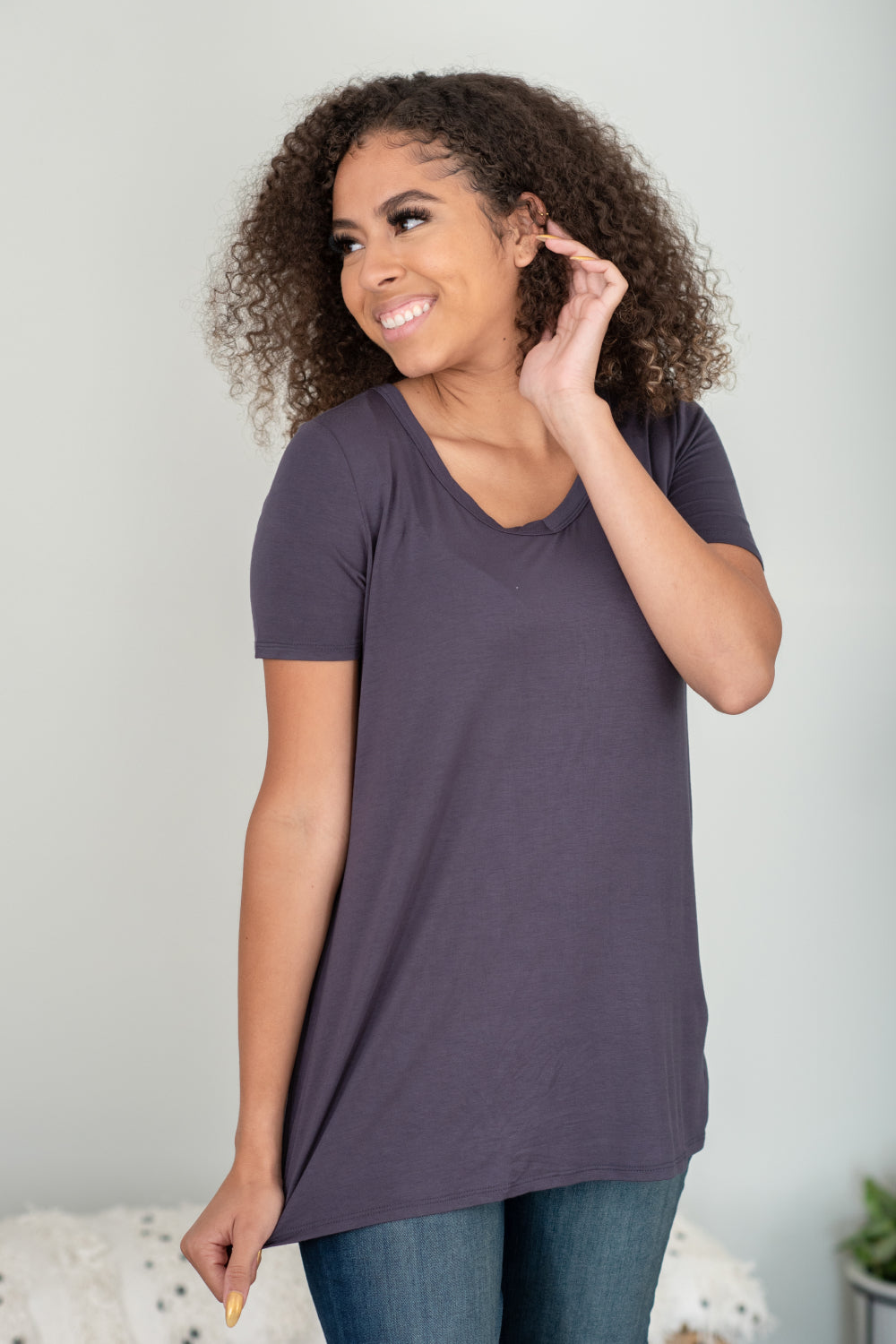 Rae Mode Good Looks Full Size V-Neck Tee