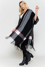 Load image into Gallery viewer, Plaid Hem Open Front Duster Kimono with Fringe Hem
