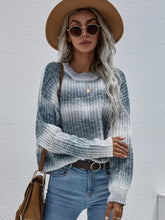 Load image into Gallery viewer, Gradient Stripes Rib-Knit Sweater
