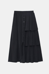 Asymmetrical Button Down Layered Maxi Skirt