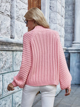 Load image into Gallery viewer, Openwork Chunky Knit Lantern Sleeve Sweater
