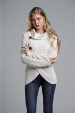 Load image into Gallery viewer, Button Detail Tulip Hem Waffle Knit Sweater
