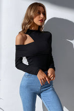 Load image into Gallery viewer, Cutout Rib-Knit Mock Neck Bodysuit
