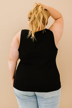 Load image into Gallery viewer, Plus Size Quarter Button Ribbed Tank
