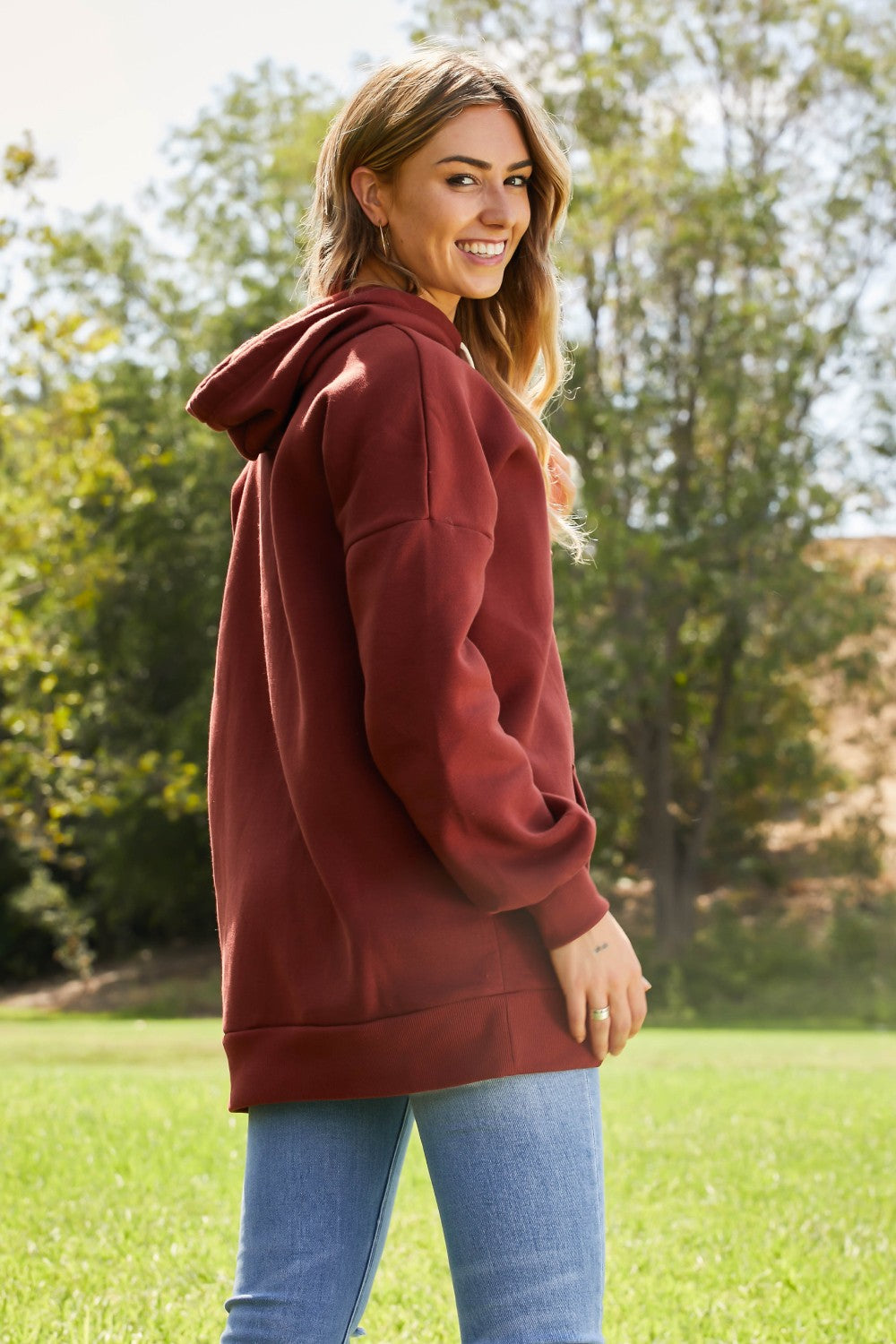 Zenana Hay Ride Full Size Longline Hoodie