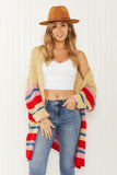 Davi & Dani Loveliest Smile Full Size Striped Longline Cardigan