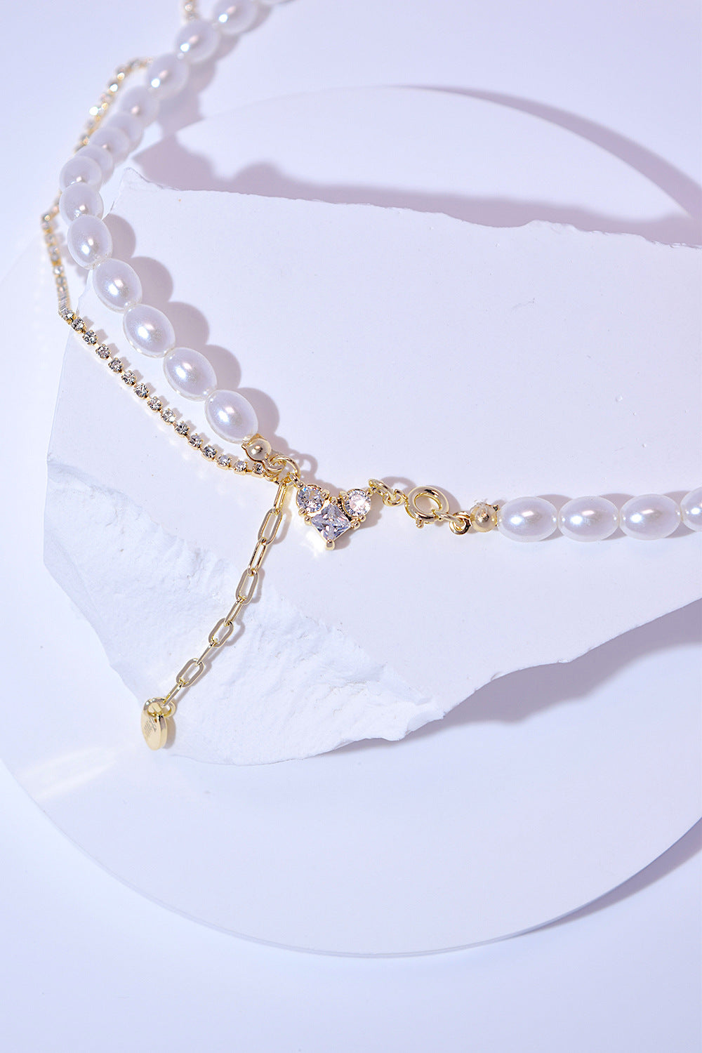 Faux Pearl Double-Layered Necklace