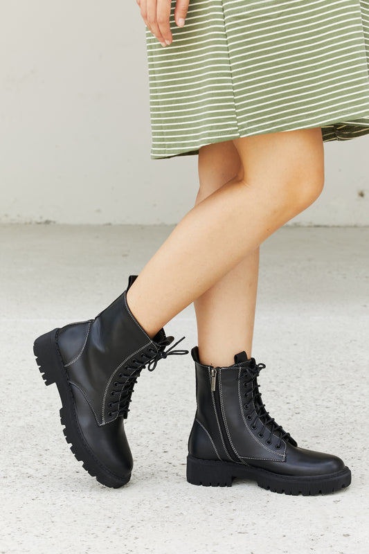 Weeboo Set the Mood Lug Sole Combat Booties