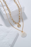 Seashell Pendant Double-Layered Necklace