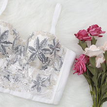 Load image into Gallery viewer, Sequined Floral Bustier with Beads
