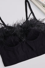 Load image into Gallery viewer, Feather Trim Strappy Bustier
