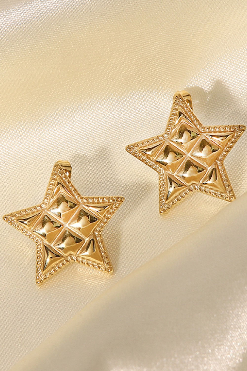 Textured Star Stud Earrings