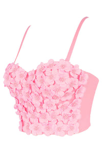 Flower Embellishment Spaghetti Strap Bustier