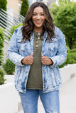 Acid Wash Distressed Denim Jacket